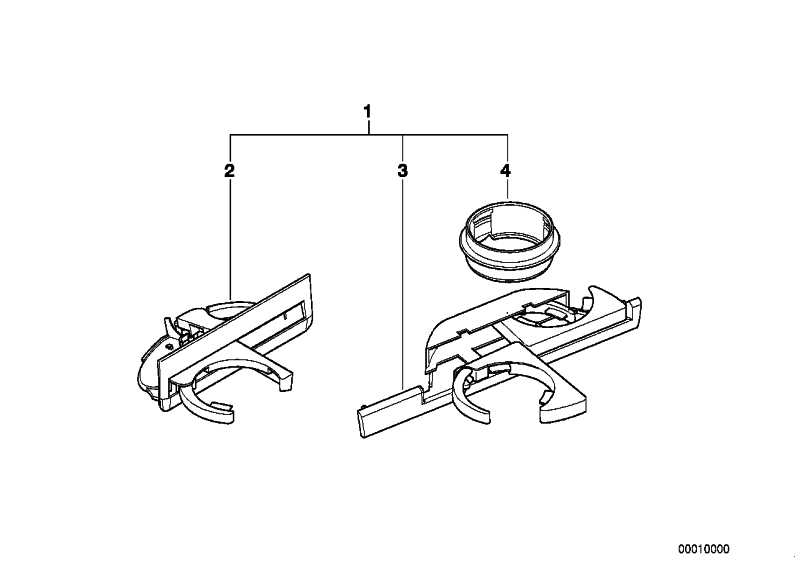 Set of cup holders front and rear 5er 82279405744