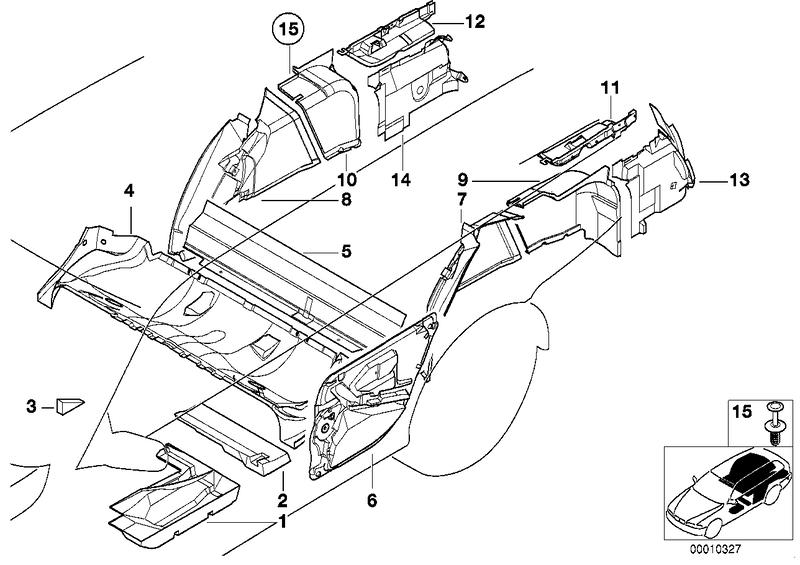 Soundproofing crossmember luggage compartment 51488189706