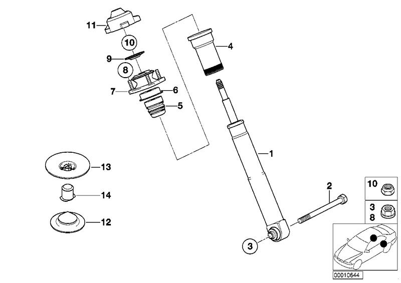 Rear shock absorber 33521095096