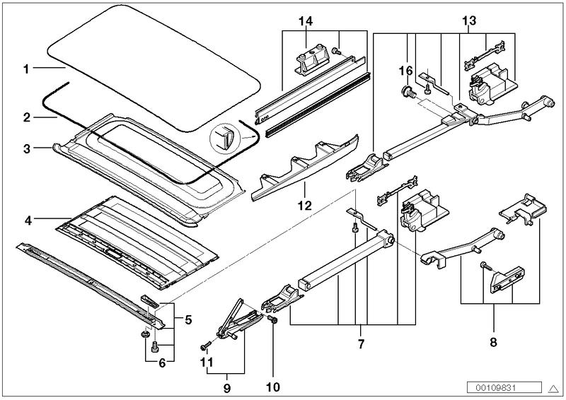 Lining panel sunroof ANTHRAZIT 54122491505