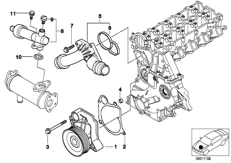 Thermostat for EGR cooling 3p 5er 7 Series 11712247723