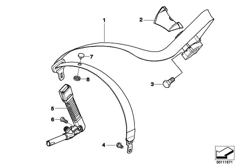 Upper chord right Z4 72119117218 - BMW.Click - Spare parts and Accessories