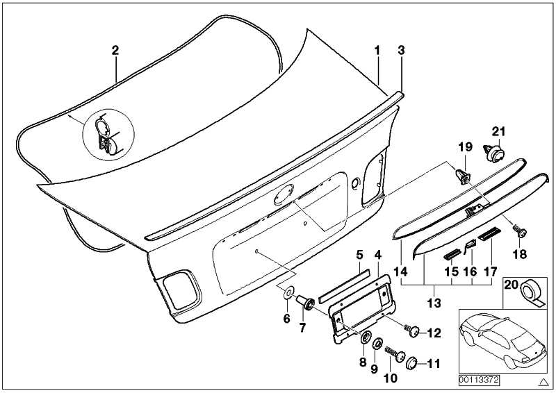 Tailgate handle strip m.Taster painted CODE - UNI / MET. 3 51130403477