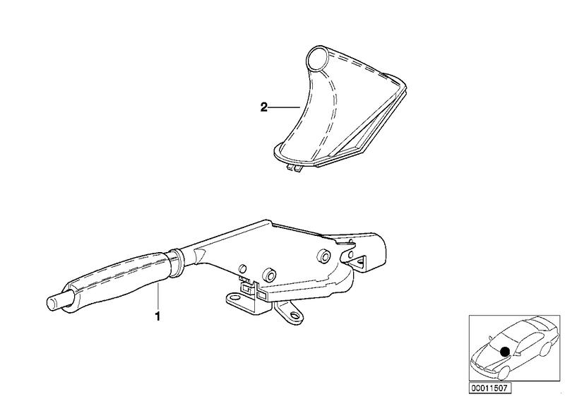 Handbrake lever cover nappa leather AMETHYST 34412260905