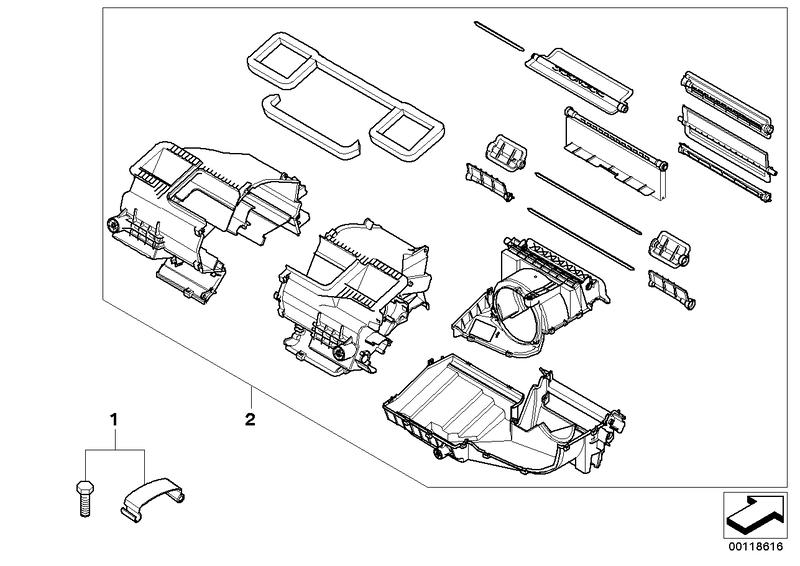 Set housing parts air conditioner 64116927602