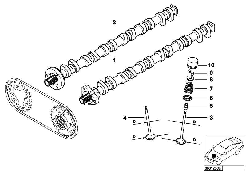 Exhaust camshaft 3 Series 5 Series 7 Series X3 X5 Z3 Z4 11311435416