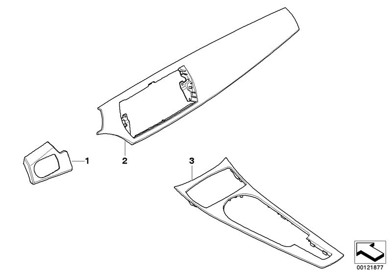 Center console trim wood Maritime 51168023420