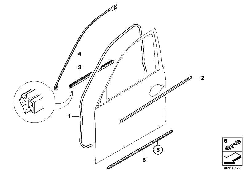 Sealing door joint roof front left 5er 51217057507