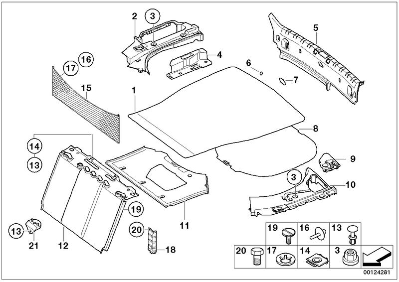 Pad luggage compartment carpet right 51478243125