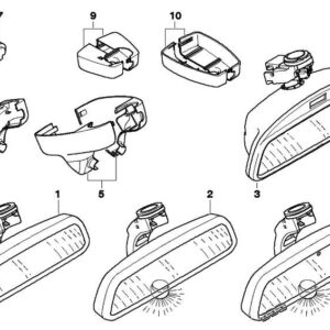 Interior mirror EC / LED / GTO / FLA / Radio 868 MHZ 3 Series 5 Series 7 Series Z4 51169159121