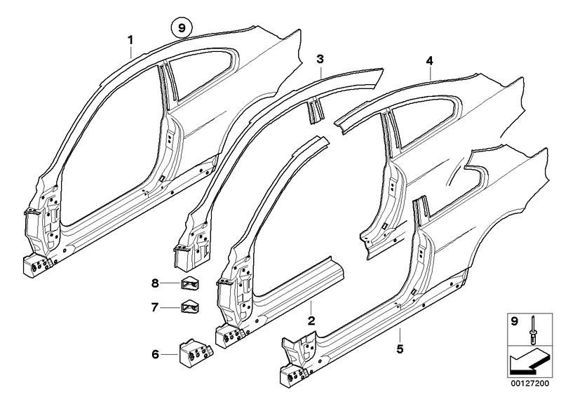 Side panel rear right 41217120060