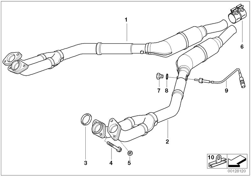 Exchange catalyst exhaust pipe Zyl.1-4 ZYL.1-4 18301745010