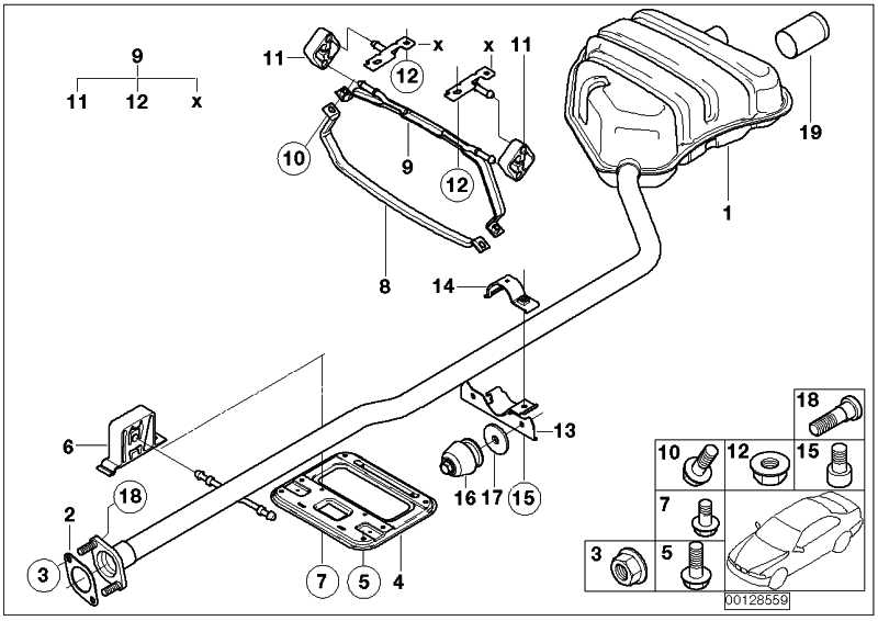 Exhaust system behind MINI 18307537082