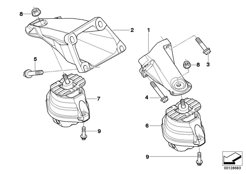 Engine support bracket right 22116769030