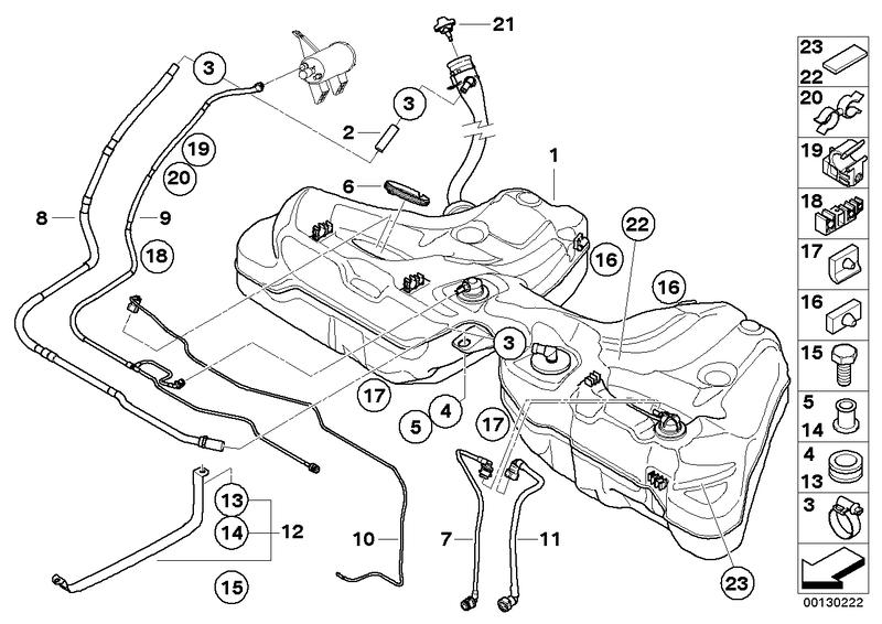 Plastic fuel tank m. Filler pipe 16117839871