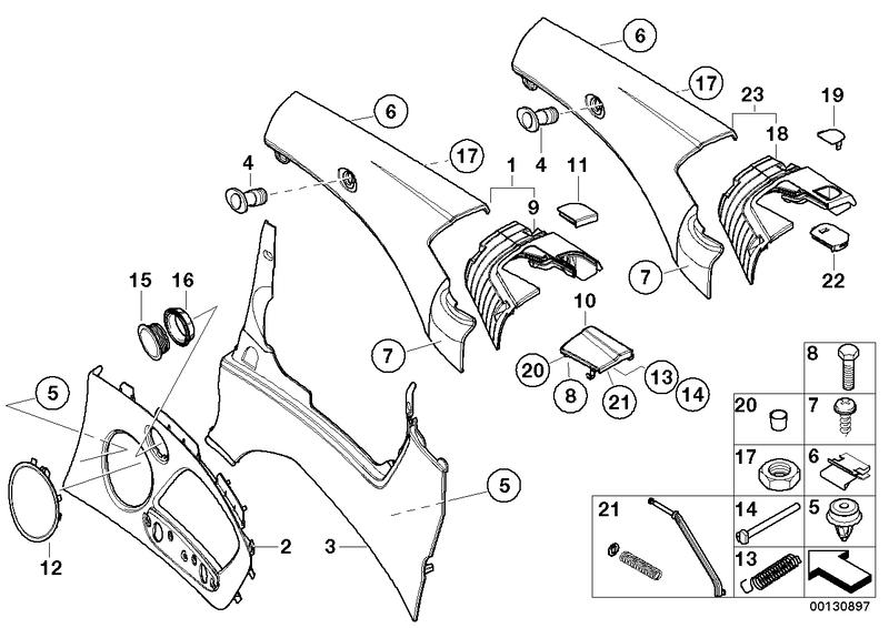 Cover linkage segment left light beige 51437147949