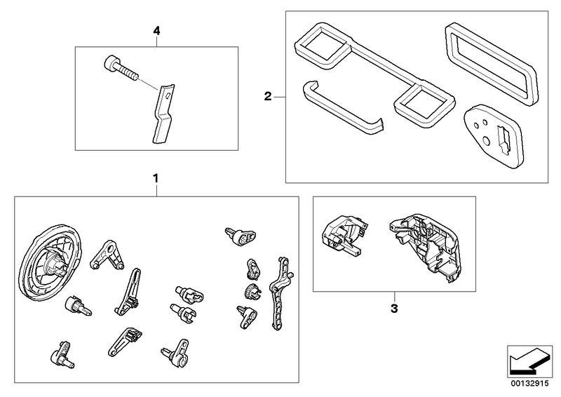 Set of hardware / lever 64116927612