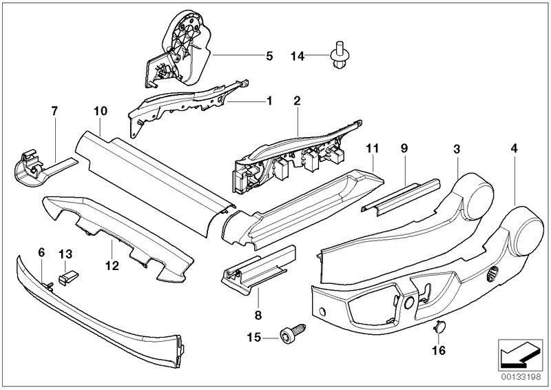 Aperture upper rail outer left GRAU 52107115203