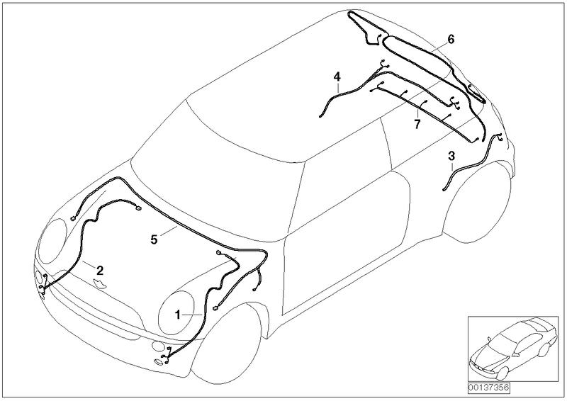 Rep wiring harness front right 61116965945