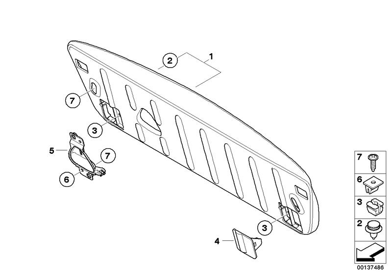 Panel trim tailgate right 51497130388