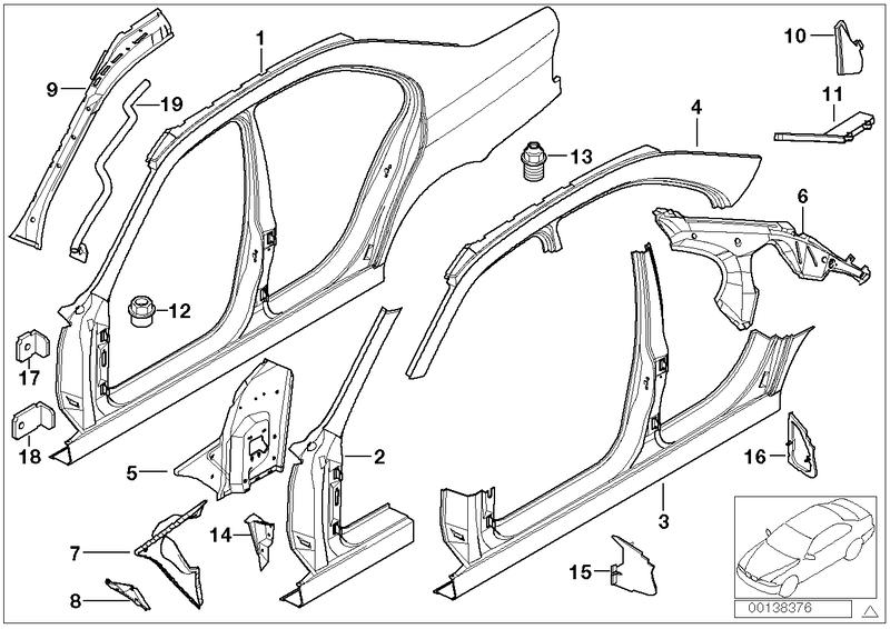 Molding reinforcement C-pillar U.links 41218208297