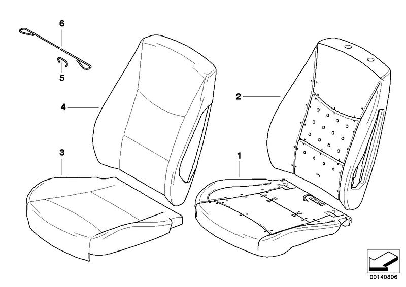 Cover seat leather BEIGE 52107246807