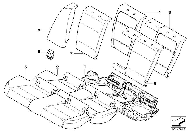 Cover seat leather BLACK 52208039327