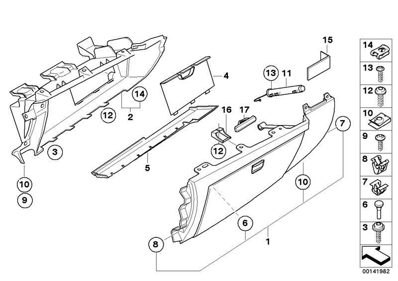 Safety catch lock glove box 51456954314