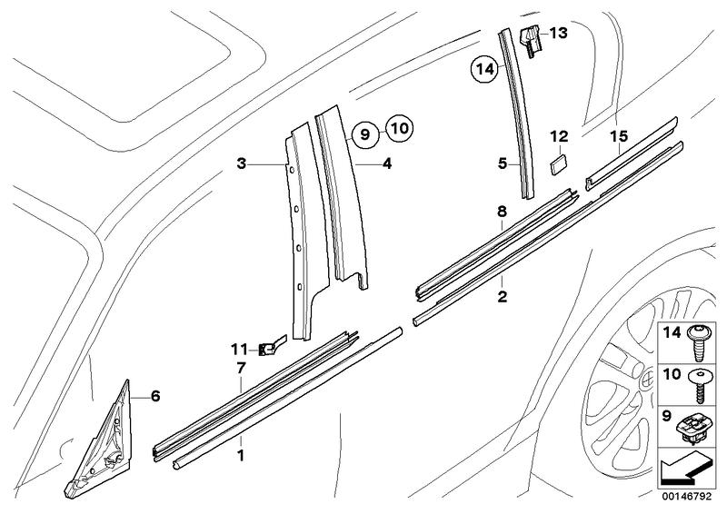 Sealing outside mirror triangle right 51337129648