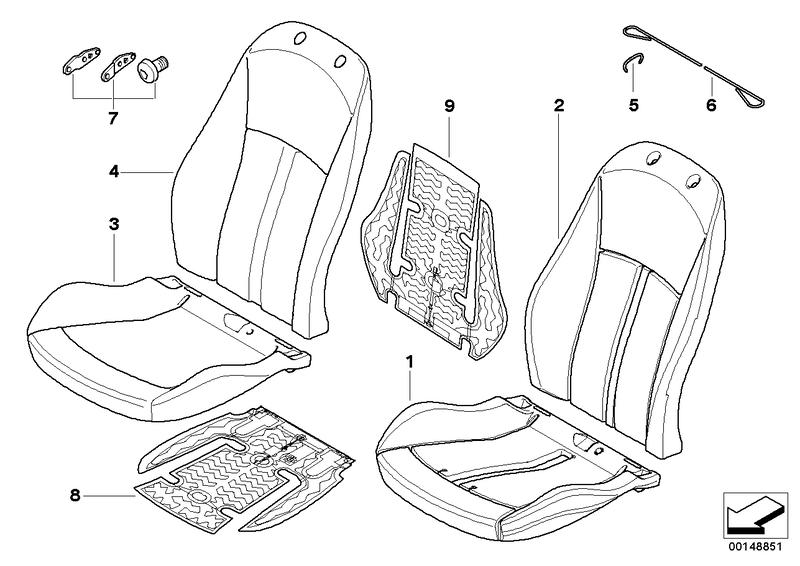 Cover seat leather left BEIGE 52107126325