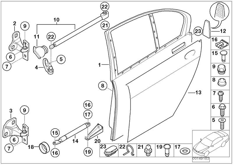 Sealing door rear left brake 51227017807