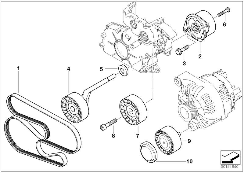 Deflection roller D = 64MM 11287797486