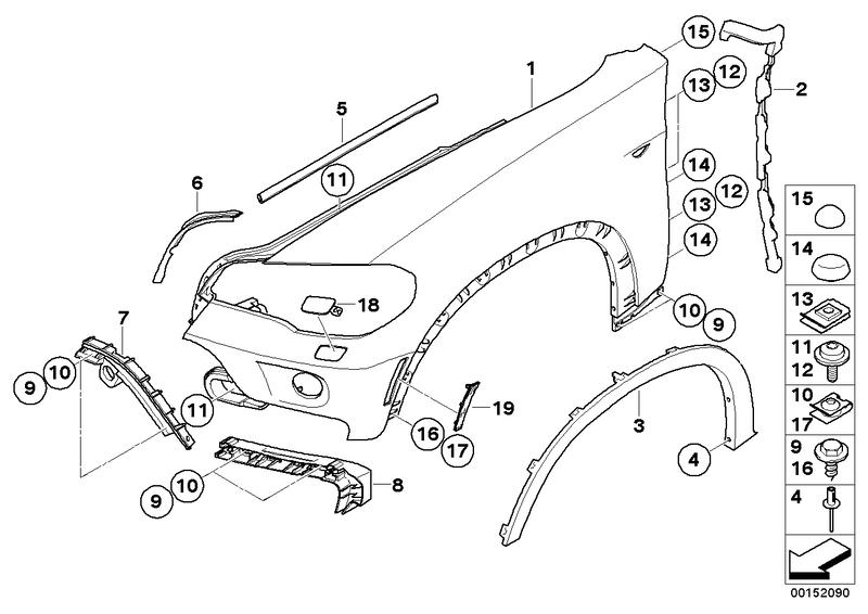 Panel RH front wheel arch 20 "51772452529