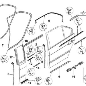 Edge protection Left rear door ANTHRAZIT 51728175083