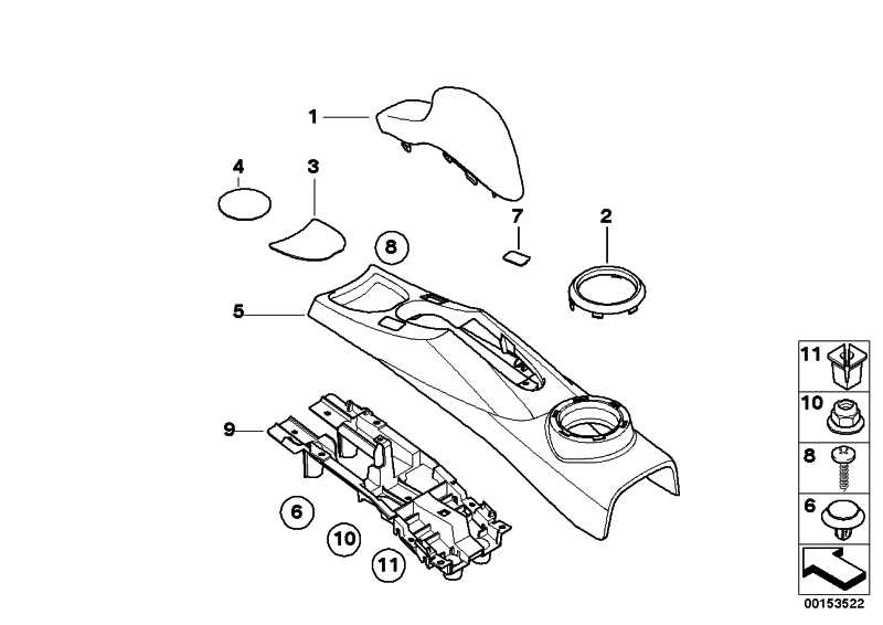 Hand brake console PANTHER BLACK MINI 51166958571 - BMW.Click - Spare ...