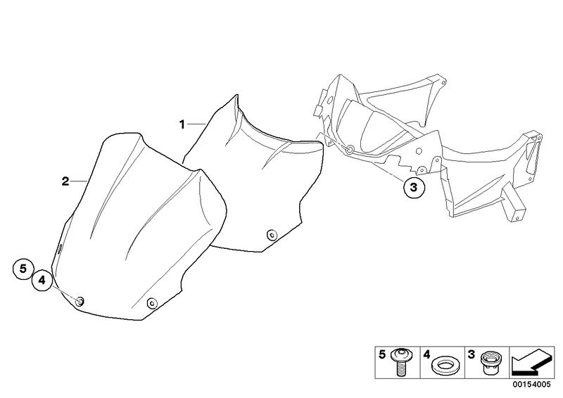 Windscreen set high L = 390MM 71607693913