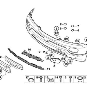 Covering the front bumper primed PDC X5 51117146578