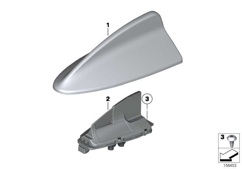 Empty housing roof antenna painted CODE-UNI / MET. 5er X3 X5 X6 65200420271