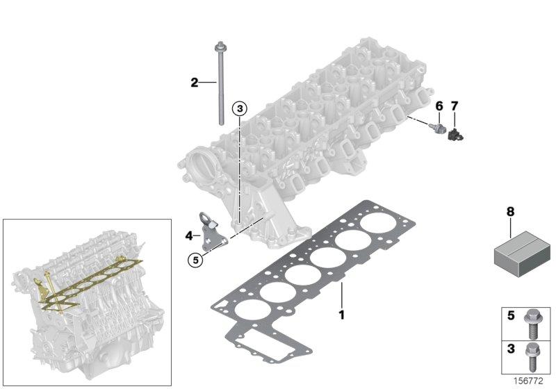 Dichtungssatz cylinder head free of asbestos 11120393750