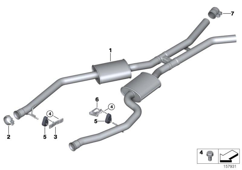 Exhaust pipes with silencer 18107558647