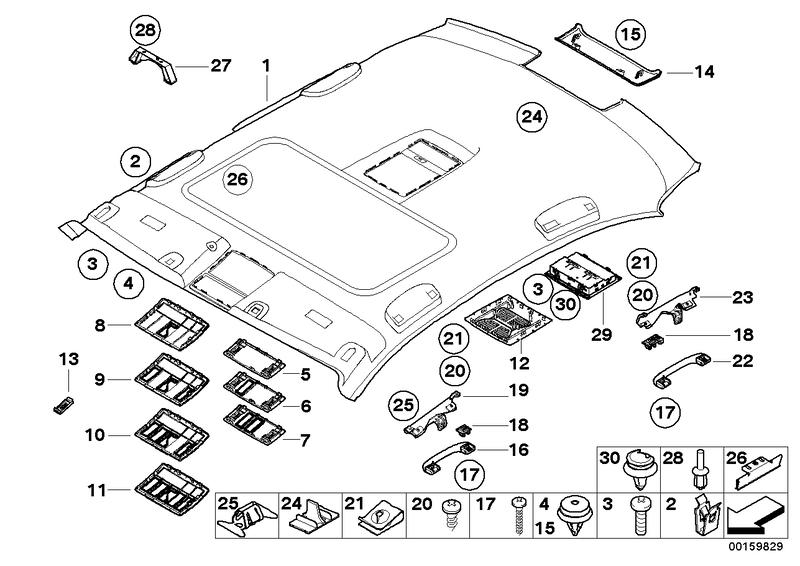 Cover of the ultrasonic interior protection Himmelgrau 51446965652