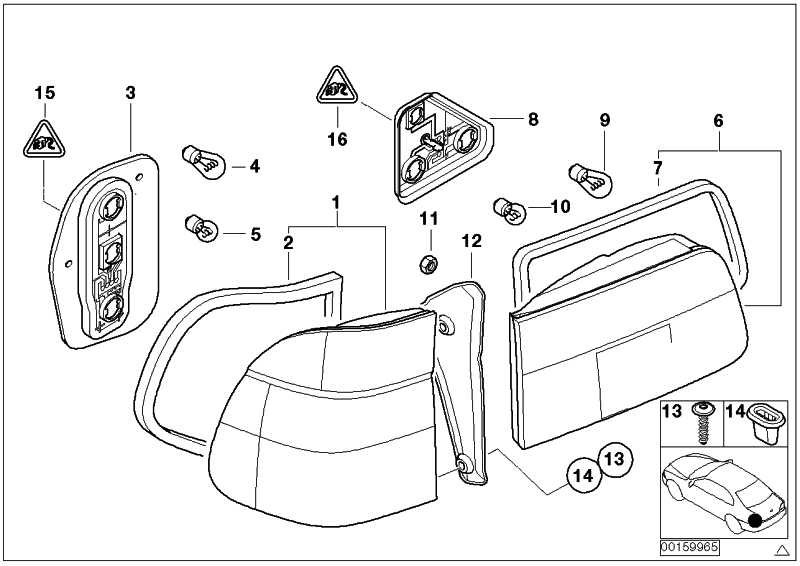 Sealing tail light left side wall 5 Series 63218386863