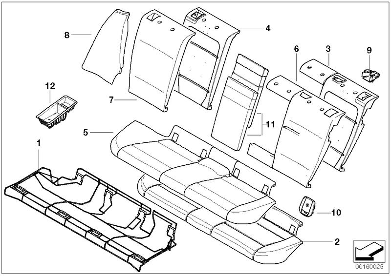 Cover seat fabric / leather BLACK 52207842778