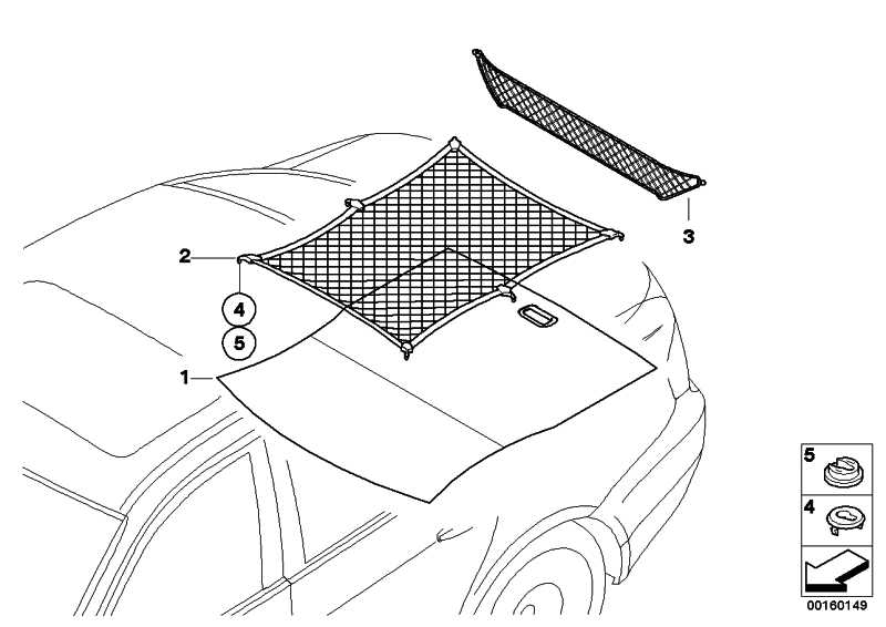 Luggage compartment net 3 51477157301 BMW.Click Spare parts and