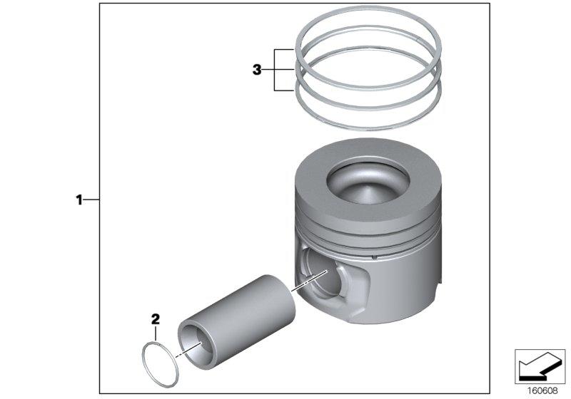 Repair kit piston rings +0.25 11257811795