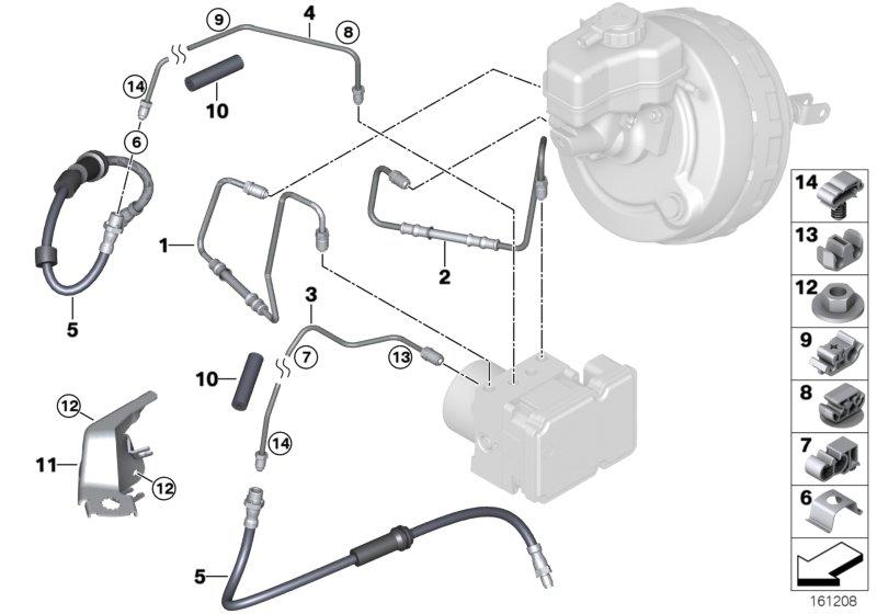 Holder brake line 34326762820