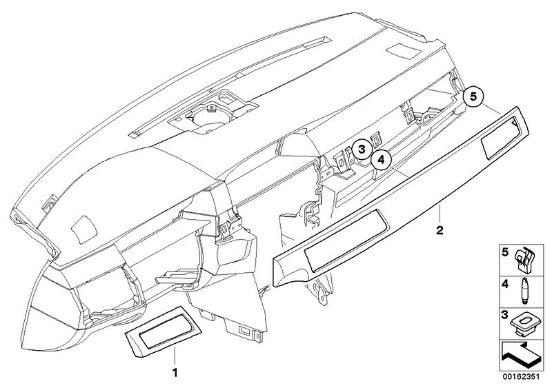 Decorative strip left instrument panel ALU SHADOW 51457896949