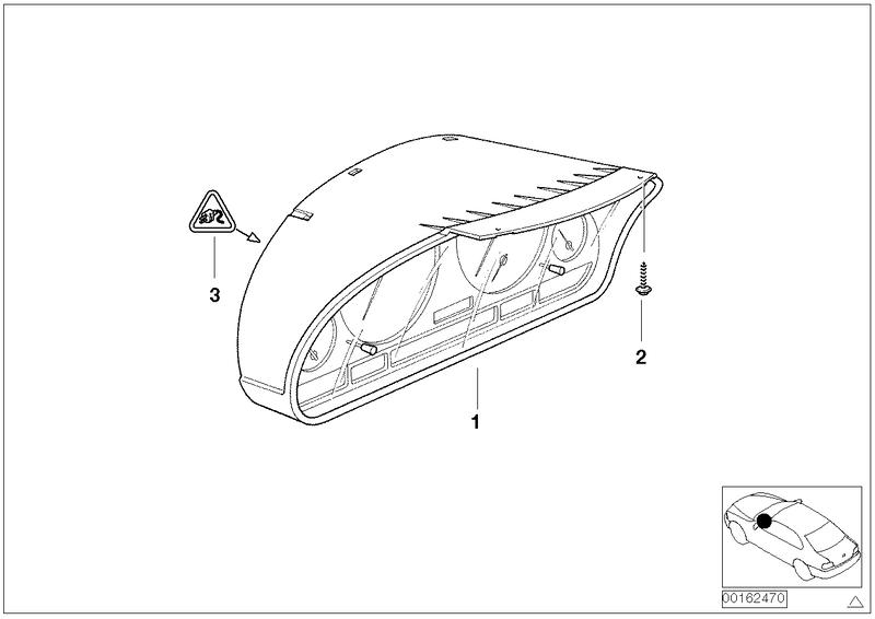 Instrument cluster uncoded KM / H 62116985681