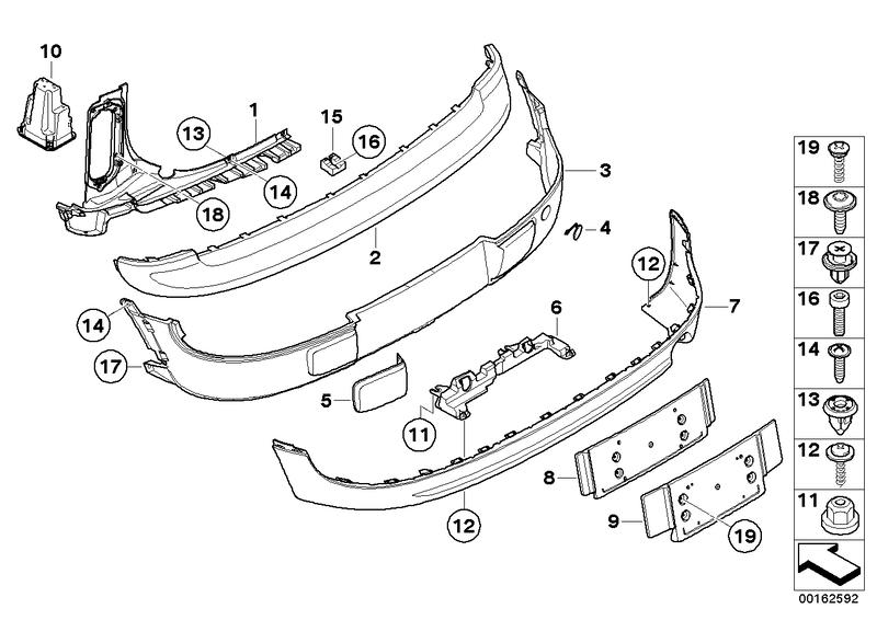 Panel bumper primed rear 51122757490