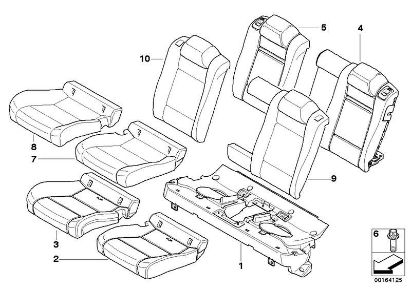 Cover seat fabric left ANTHRAZIT 52209134176